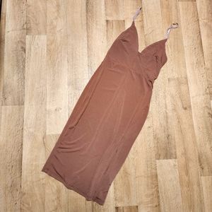 Purple brown mauve fitted slip dress